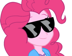 Size: 922x722 | Tagged: safe, edit, pinkie pie, equestria girls, g4, female, simple background, solo, sunglasses, swag, transparent background, vector