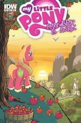 Size: 1000x1518 | Tagged: safe, idw, big macintosh, earth pony, pony, g4, apple, butt, comic, cover, male, plot, ponyville, solo, stallion