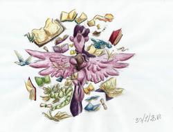 Size: 2150x1638 | Tagged: safe, artist:394vikingpinkiepie, twilight sparkle, alicorn, pony, g4, book, female, mare, solo, traditional art, twilight sparkle (alicorn)