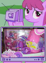 Size: 604x827 | Tagged: safe, berry punch, berryshine, fluttershy, earth pony, pony, g4, alcohol, beer, bootleg, doll, exploitable meme, irl, meme, my sweet pony, photo, toy, tv meme