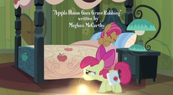 Size: 638x351 | Tagged: safe, screencap, apple bloom, babs seed, friendship is witchcraft, g4, meghan mccarthy, seed no evil