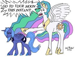 Size: 600x453 | Tagged: safe, artist:mugiwarajm, princess celestia, princess luna, g4, duo, s1 luna