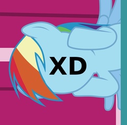 Size: 876x861 | Tagged: safe, edit, rainbow dash, g4, female, reaction image, so awesome, solo, xd