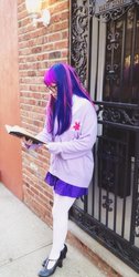 Size: 482x953 | Tagged: safe, artist:mintyblitzz, twilight sparkle, human, g4, clothes, cosplay, female, irl, irl human, pantyhose, photo, solo