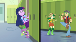 Size: 1020x568 | Tagged: safe, screencap, spike, sweet leaf, twilight sparkle, equestria girls, g4, my little pony equestria girls, background human, boots, shoes