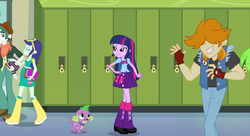 Size: 998x544 | Tagged: safe, screencap, spike, twilight sparkle, equestria girls, g4, my little pony equestria girls