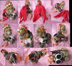 Size: 931x858 | Tagged: safe, artist:lightningsilver-mana, pony, commission, commission open, craft, crossover, customized toy, fanart, fandom, ganon, ganondorf, handmade, leather, legend of zelda: twilight princess, nintendo, ponified, sewing, the legend of zelda, toy, video game, video game crossover
