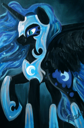 Size: 866x1311 | Tagged: safe, artist:php174, nightmare moon, g4, female, solo, traditional art