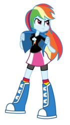Size: 429x766 | Tagged: safe, artist:khuzang, rainbow dash, equestria girls, g4, angry, clothes, female, skirt, solo