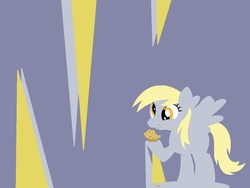 Size: 1024x768 | Tagged: artist needed, safe, derpy hooves, pegasus, pony, g4, derp, female, mare, muffin, solo, wallpaper