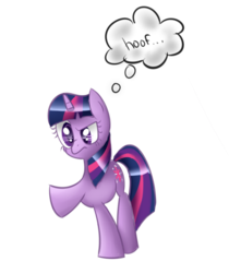 Size: 775x923 | Tagged: safe, artist:peppyfez, twilight sparkle, pony, unicorn, g4, female, mare, solo, thought bubble, unicorn twilight