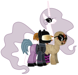 Size: 12600x12200 | Tagged: safe, artist:radiationalpha, princess celestia, oc, earth pony, pony, princess molestia, g4, absurd resolution, down with molestia, drama, equestrian foundation, faint discharge, scp, scp-173