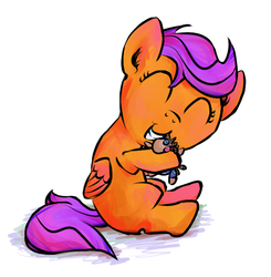 Size: 584x596 | Tagged: safe, artist:danielpon, scootaloo, smarty pants, g4, female, solo