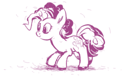 Size: 1006x621 | Tagged: safe, artist:danielpon, pinkie pie, g4, female, monochrome, solo