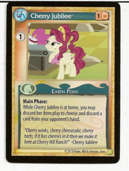 Size: 485x640 | Tagged: safe, enterplay, cherry jubilee, pinkie pie, g4, gencon, my little pony collectible card game, ccg, merchandise