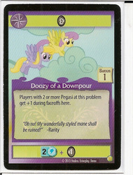 Size: 487x640 | Tagged: safe, enterplay, cloud kicker, rarity, g4, gencon, my little pony collectible card game, ccg, merchandise