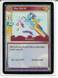 Size: 477x640 | Tagged: safe, enterplay, misty fly, rainbow dash, rarity, soarin', spitfire, g4, gencon, my little pony collectible card game, ccg, merchandise, wonderbolts