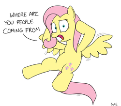 Size: 1485x1301 | Tagged: safe, artist:rapidstrike, fluttershy, g4, female, fourth wall, insanity, solo, text