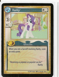 Size: 492x640 | Tagged: safe, enterplay, rarity, pony, unicorn, g4, gencon, my little pony collectible card game, ccg, female, horn, mare, merchandise