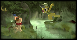 Size: 3827x2000 | Tagged: safe, artist:vulfixeven, daring do, g4, crossover, league of legends, ponified, teemo