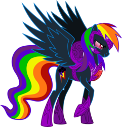 Size: 5000x5178 | Tagged: safe, artist:dragnmastralex, rainbow dash, g4, absurd resolution, corrupted, female, fusion, nightmare, nightmare rainbow dash, nightmarified, simple background, solo, transparent background, vector