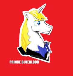 Size: 900x932 | Tagged: safe, artist:proudlyawesome, prince blueblood, g4, male, solo, text