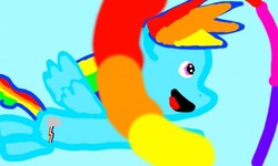 Size: 512x307 | Tagged: safe, rainbow dash, g4, rainbow, sonic rainboom