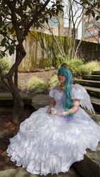 Size: 407x720 | Tagged: safe, artist:shotalicious, princess celestia, human, g4, clothes, cosplay, dress, irl, irl human, photo, solo