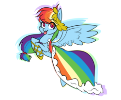 Size: 909x750 | Tagged: safe, artist:strobo-pop, rainbow dash, pegasus, pony, g4, clothes, cute, dress, female, gala dress, mare, simple background, solo, transparent background