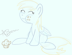 Size: 1022x781 | Tagged: safe, artist:affinityshy, derpy hooves, pegasus, pony, g4, eating, female, mare, muffin, solo