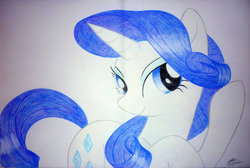 Size: 1090x733 | Tagged: safe, artist:bludraconoid, rarity, g4, female, solo, traditional art