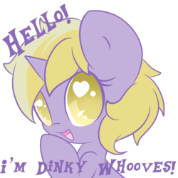 Size: 800x800 | Tagged: safe, artist:starlightlore, dinky hooves, g4, cute, dinkabetes, female, lorehoshiko is trying to murder us, simple background, solo, text, transparent background