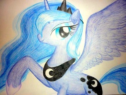 Size: 1024x768 | Tagged: safe, artist:bludraconoid, princess luna, g4, female, solo, traditional art