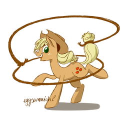 Size: 2000x2000 | Tagged: safe, artist:eggsammich, applejack, g4, female, lasso, rope, solo