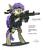 Size: 822x960 | Tagged: safe, artist:buckweiser, oc, oc only, oc:midnight blossom, bat pony, pony, aac honey badger, bipedal, glare, gun, headband, headset, hoof hold, magpul, operator, pistol, ponies with guns, reflex sight, rifle, suppressor, tacticool, trijicon, weapon