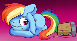 Size: 900x488 | Tagged: safe, artist:becka, rainbow dash, g4, cider, female, solo