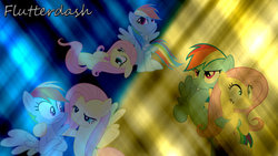 Size: 900x506 | Tagged: safe, artist:dexiom, fluttershy, rainbow dash, g4, female, lesbian, ship:flutterdash, shipping, vector