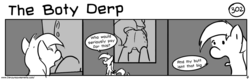 Size: 1280x404 | Tagged: safe, artist:tetrapony, derpy hooves, pegasus, pony, comic:the daily derp, g4, butt, comic, female, mare, plot, the boty derp