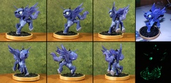 Size: 2056x1000 | Tagged: safe, artist:alisterosenheim, idw, princess luna, g4, blame my sister, female, magic shirt, sculpture, solo