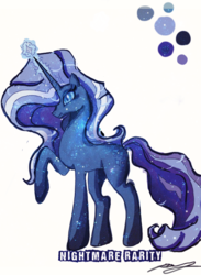 Size: 585x800 | Tagged: safe, artist:the-little-skylark, nightmare rarity, g4, female, solo, text