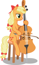 Size: 6000x9996 | Tagged: safe, artist:mactavish1996, artist:magfen, applejack, g4, absurd resolution, cello, female, musical instrument, simple background, solo, transparent background, vector