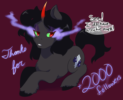 Size: 1280x1045 | Tagged: safe, artist:mylittlesheepy, king sombra, pony, unicorn, g4, askmaresombra, colored horn, curved horn, cutie mark, eyeshadow, female, horn, makeup, mare, queen umbra, rule 63, solo, sombra eyes, sombra horn, sombra's cutie mark, umbra's cutie mark