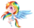 Size: 500x409 | Tagged: safe, artist:moon-valkyrie, rainbow dash, human, g4, chibi, cute, female, humanized, solo, tailed humanization, winged humanization