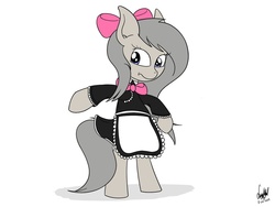 Size: 1024x768 | Tagged: safe, artist:lugiadriel14, oc, oc only, earth pony, pony, bipedal, clothes, dozy slumbers, female, maid, mare, solo