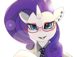 Size: 900x675 | Tagged: safe, artist:bakki, rarity, g4, female, glasses, necktie, solo