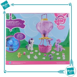Size: 750x750 | Tagged: safe, daisy dreams, rarity, spike, g4, official, balloon, brushable, electronic toy, hasbro, hasbro logo, hot air balloon, logo, my little pony logo, quadrupedal spike, toy, twinkling balloon