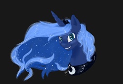 Size: 4616x3150 | Tagged: safe, artist:ainemurray, princess luna, g4, bust, colored pupils, female, looking at you, simple background, solo