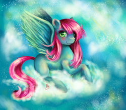 Size: 1514x1327 | Tagged: safe, artist:lizzyrascal, oc, oc only, oc:jade, cloud, cloudy, solo