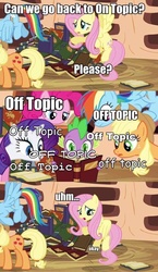 Size: 625x1078 | Tagged: safe, applejack, fluttershy, pinkie pie, rainbow dash, rarity, spike, twilight sparkle, g4, magic duel, image macro