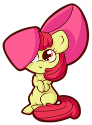 Size: 600x812 | Tagged: safe, artist:becka, artist:draw-til-season-4, apple bloom, earth pony, pony, g4, adorabloom, cute, female, filly, foal, simple background, solo, white background